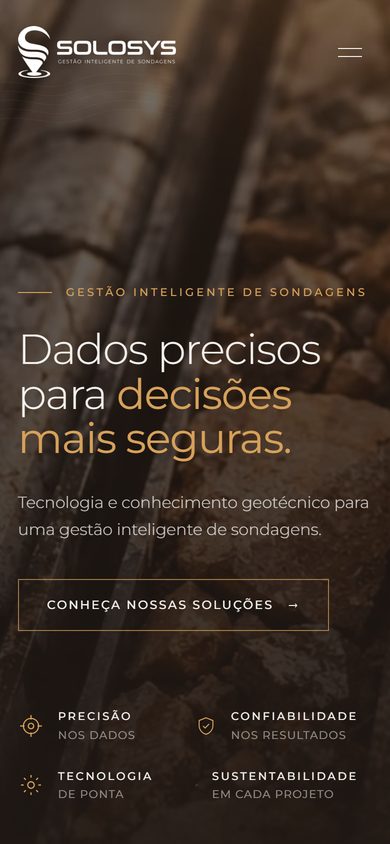 Site da SoloSys no celular